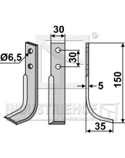HOL-05R Nóż glebogryzarki, prawy HOL-05R.97