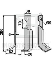 HON-01L Nóż glebogryzarki, lewy HON-01L.97