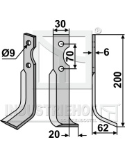 HON-01R Nóż glebogryzarki, prawy HON-01R.97