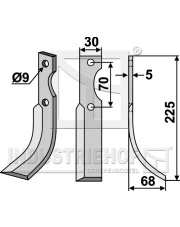 HON-02R Nóż glebogryzarki, prawy HON-02R.97