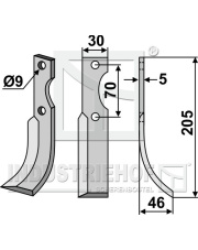 HON-03R Nóż glebogryzarki, prawy HON-03R.97