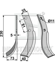 HON-05L Nóż glebogryzarki, lewy HON-05L.97
