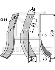 HON-05R Nóż glebogryzarki, prawy HON-05R.97