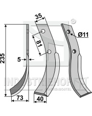 HON-06L Nóż glebogryzarki, lewy HON-06L.97