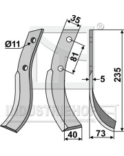 HON-06R Nóż glebogryzarki, prawy HON-06R.97