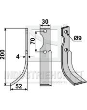 HON-09L Nóż glebogryzarki, lewy HON-09L.97