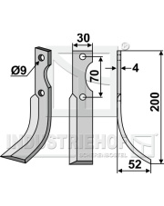 HON-09R Nóż glebogryzarki, prawy HON-09R.97