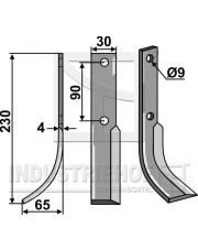 HON-10L Nóż glebogryzarki, lewy HON-10L.97