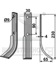 HON-10R Nóż glebogryzarki, prawy HON-10R.97