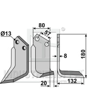 HOW-06R Nóż glebogryzarki, prawy HOW-06R.97