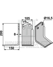 HOW-10L Nóż glebogryzarki, lewy HOW-10L.97