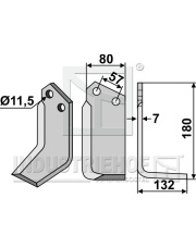 HOW-11R Nóż glebogryzarki, prawy HOW-11R.97