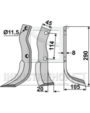 HOW-14R Nóż glebogryzarki, prawy HOW-14R.97