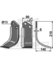 HOW-16R Nóż glebogryzarki, prawy HOW-16R.97