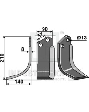 HOW-18L Nóż glebogryzarki, lewy HOW-18L.97