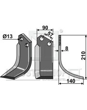 HOW-18R Nóż glebogryzarki, prawy HOW-18R.97