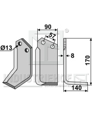 HOW-19R Nóż glebogryzarki, prawy HOW-19R.97