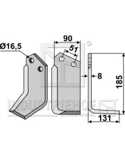 HOW-21R Nóż glebogryzarki, prawy HOW-21R.97