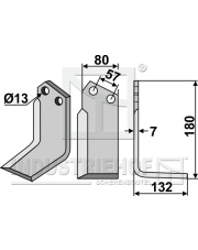 HOW-31R Nóż glebogryzarki, prawy HOW-31R.97