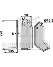HOW-33L Nóż glebogryzarki, lewy HOW-33L.97