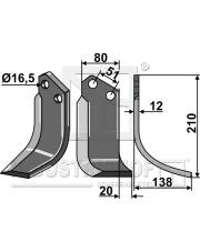 HOW-88R Nóż glebogryzarki, prawy HOW-88R.97