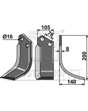 HOW-90R Nóż glebogryzarki, prawy HOW-90R.97