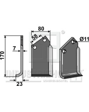 HOW-999L Nóż glebogryzarki, lewy HOW-999L.97