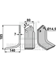 HUA-01L Nóż glebogryzarki, lewy HUA-01L.97