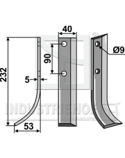 IND-101L Nóż glebogryzarki, lewy IND-101L.97