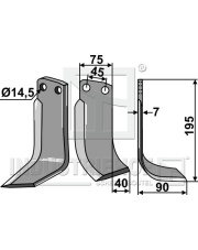 IND-37A-R Nóż glebogryzarki, prawy IND-37A-R.97