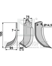 IND-37L Nóż glebogryzarki, lewy IND-37L.97