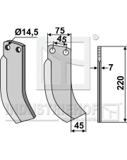 IND-38 Nóż glebogryzarki IND-38.97