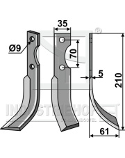 IND-413R Nóż glebogryzarki, prawy IND-413R.97