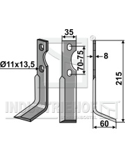 IND-483R Ząb obrotowy, prawy IND-483R.97