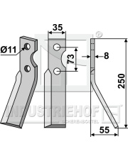 IND-74R Ząb obrotowy, prawy IND-74R.97