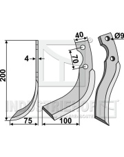 ISE-01L Nóż glebogryzarki, lewy ISE-01L.97