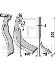 ISE-01R Nóż glebogryzarki, prawy ISE-01R.97