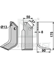JNC-02R Nóż glebogryzarki, prawy JNC-02R.97