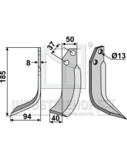 JNC-03L Nóż glebogryzarki, lewy JNC-03L.97