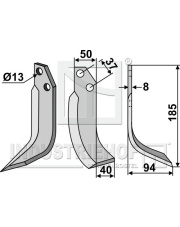 JNC-03R Nóż glebogryzarki, prawy JNC-03R.97