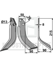 JNC-05R Nóż glebogryzarki, prawy JNC-05R.97