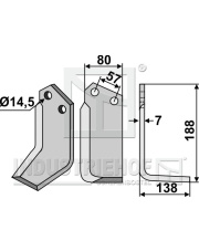 KRO-04R Nóż glebogryzarki, prawy KRO-04R.97