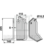 KRO-05L Nóż glebogryzarki, lewy KRO-05L.97