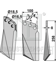 KUH-03R Ząb obrotowy, prawy KUH-03R.97