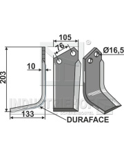 KUH-11L.D Nóż glebogryzarki DURAFACE, lewy KUH-11L.D.97