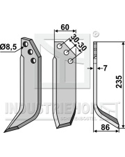 KUH-14R Nóż glebogryzarki, prawy KUH-14R.97