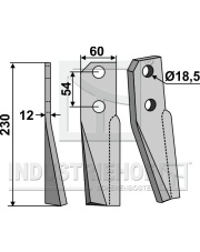 KUH-15L Ząb obrotowy, lewy KUH-15L.97