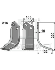 KUH-17R Nóż glebogryzarki, prawy KUH-17R.97