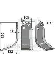 KUH-18L Nóż glebogryzarki, lewy KUH-18L.97