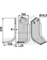 KUH-61L Nóż glebogryzarki, lewy KUH-61L.97